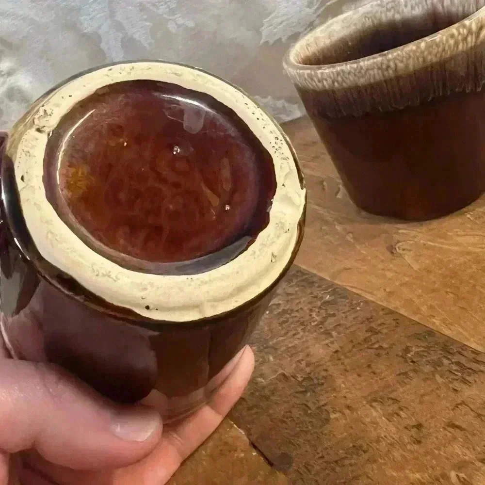 Vintage  McCoy USA Brown Drip Mug Set - Picture 4 of 6